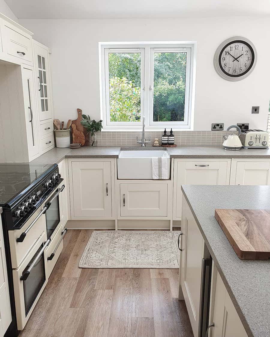 Farmhouse white cabinets