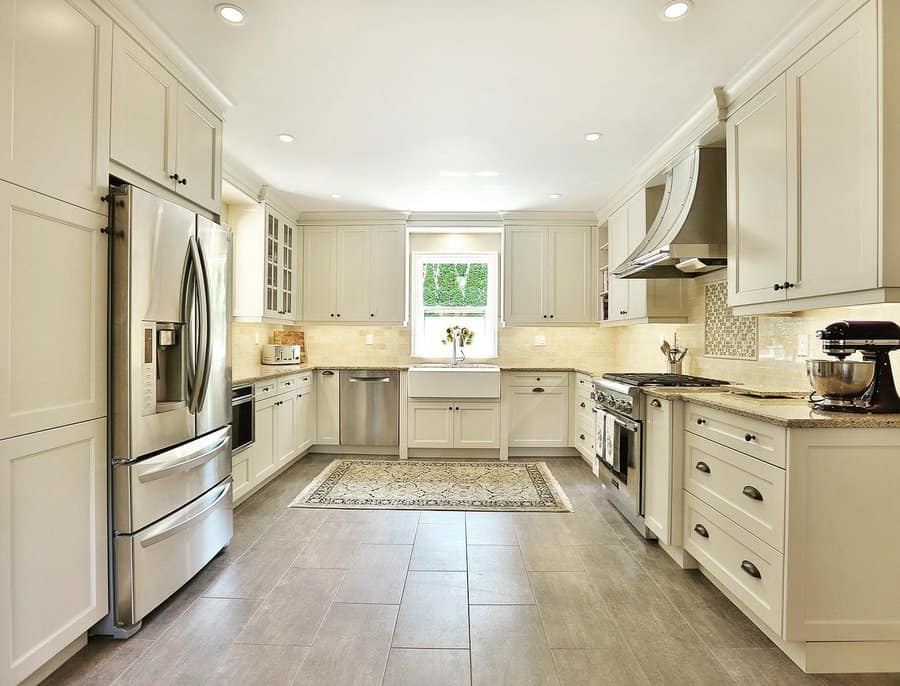 Ceiling extended white cabinet