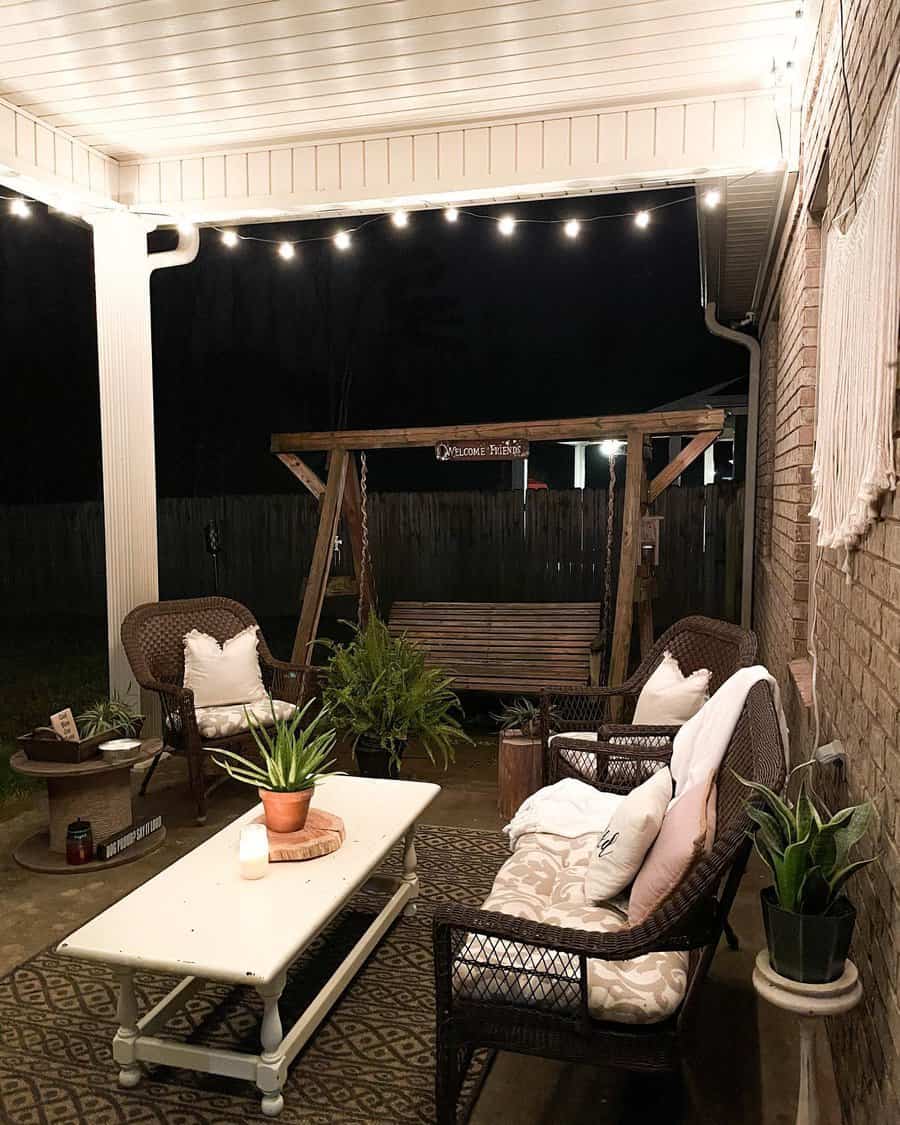 patio with string lights