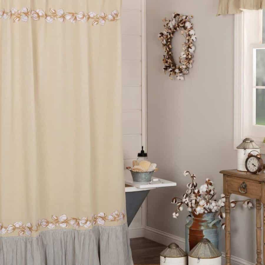 Ruffled shower curtain