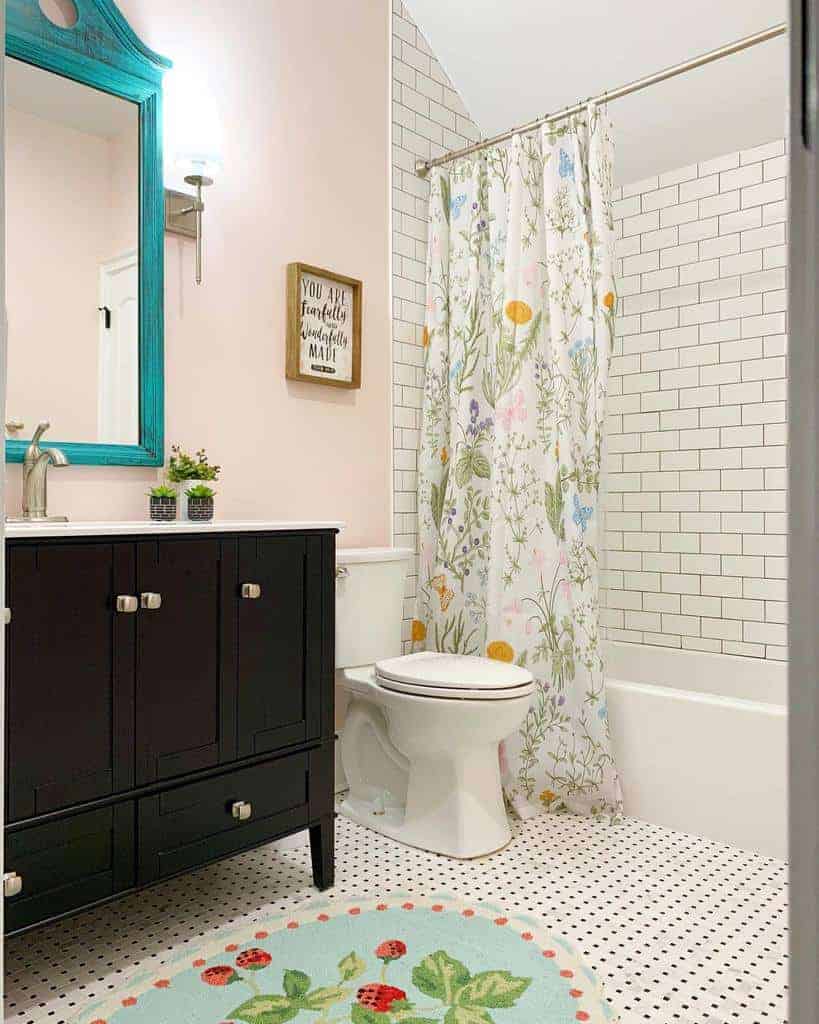 Floral shower curtain