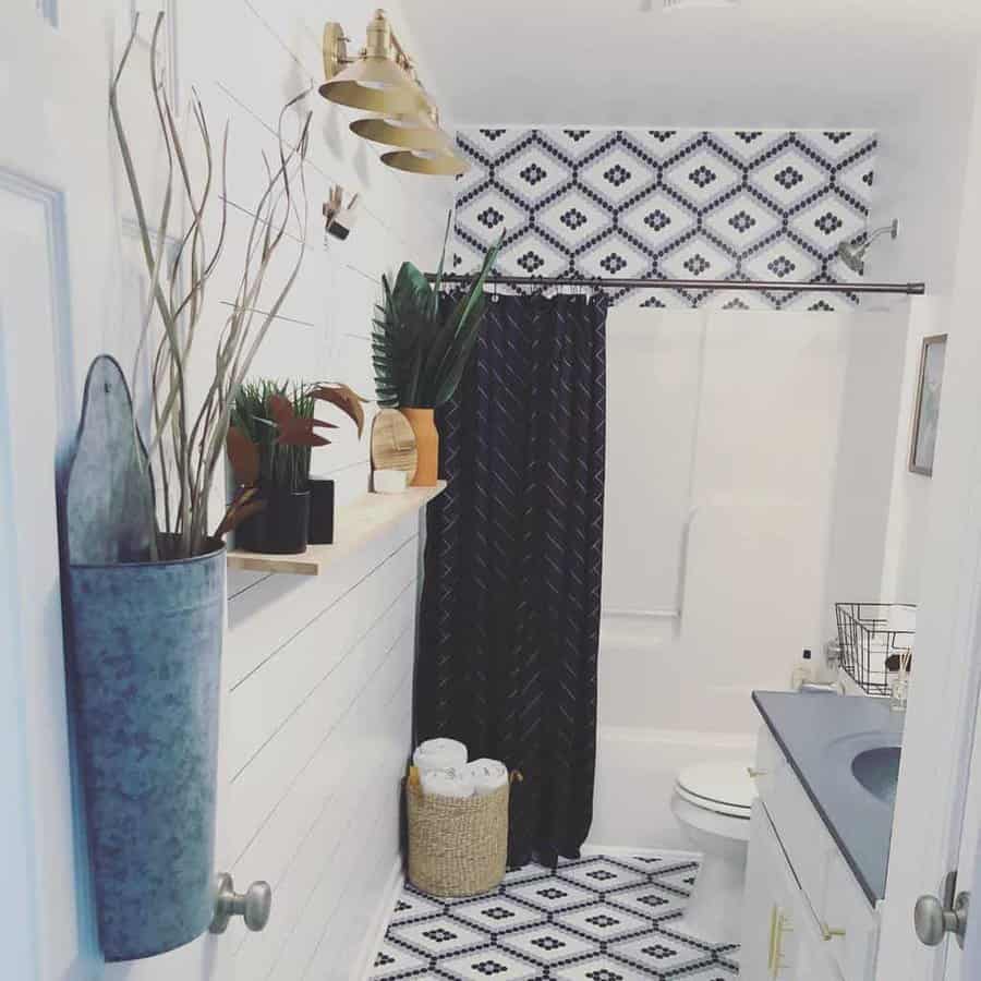 geometric shower curtain