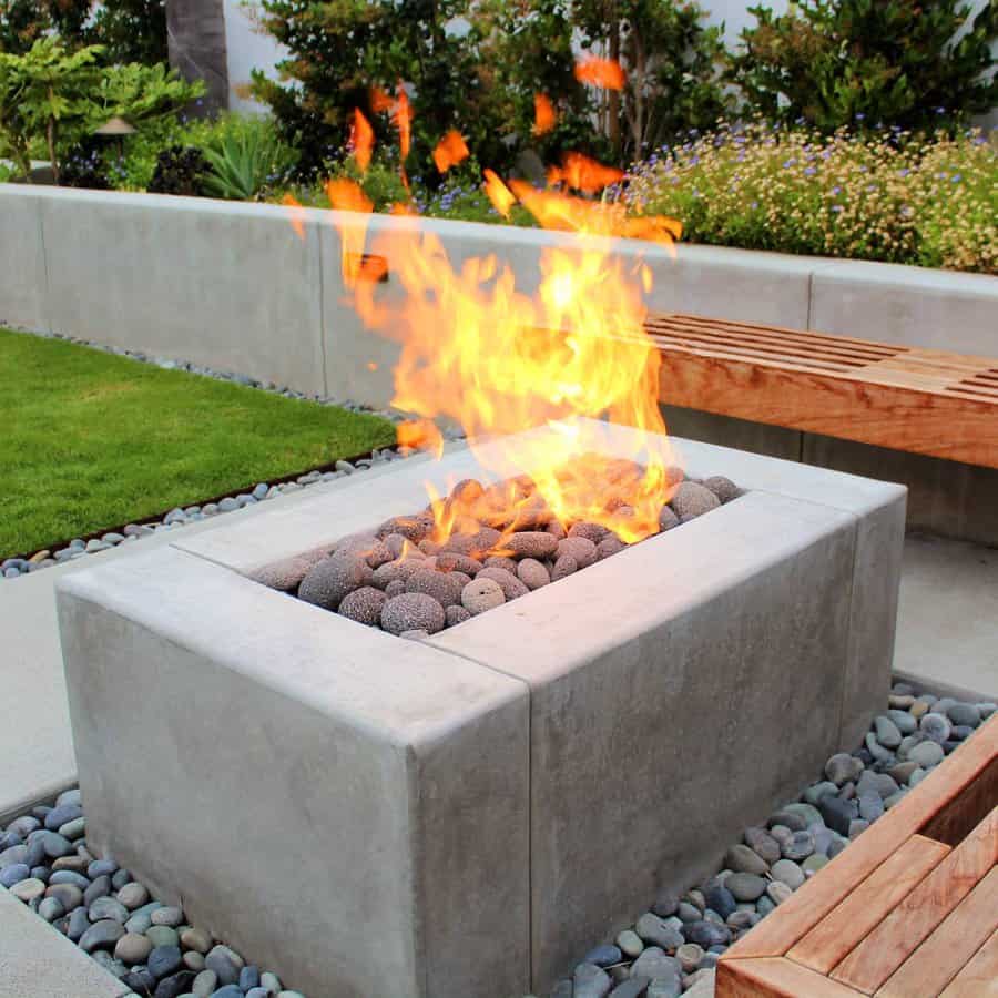 Backyard patio with firepit