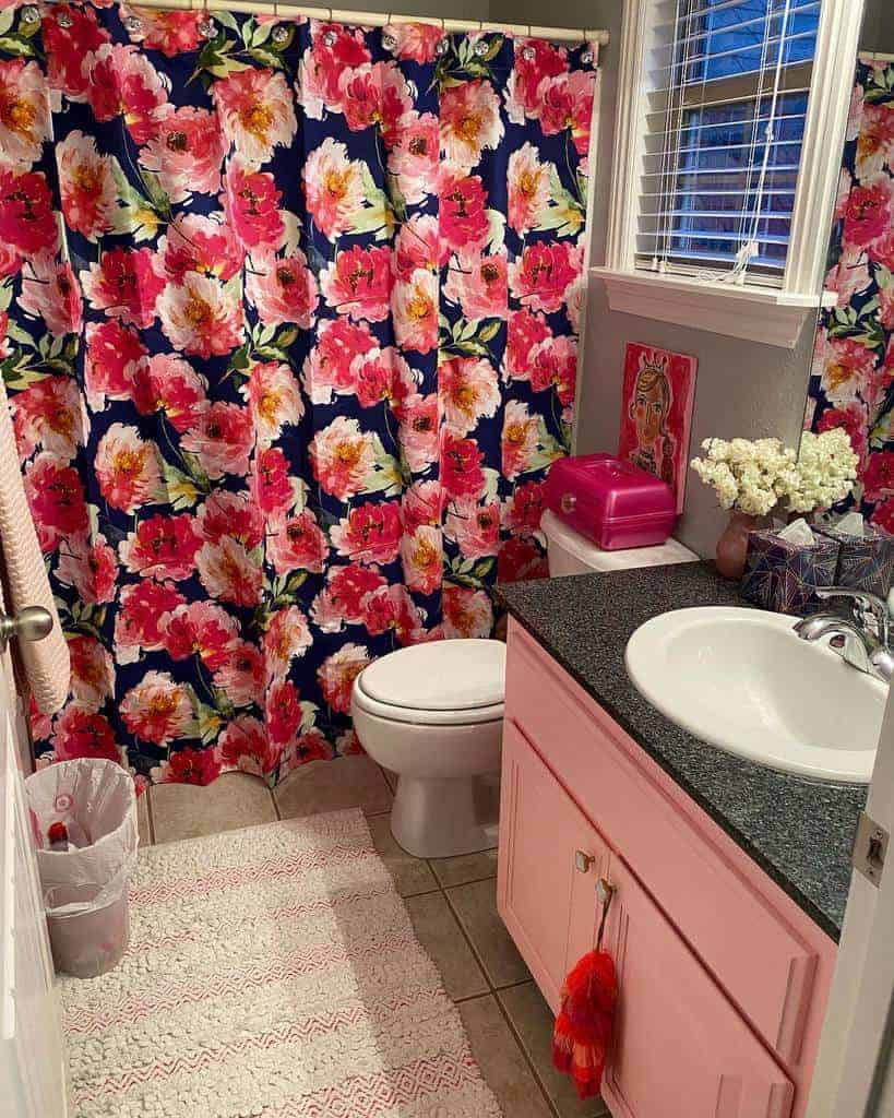 Floral shower curtain