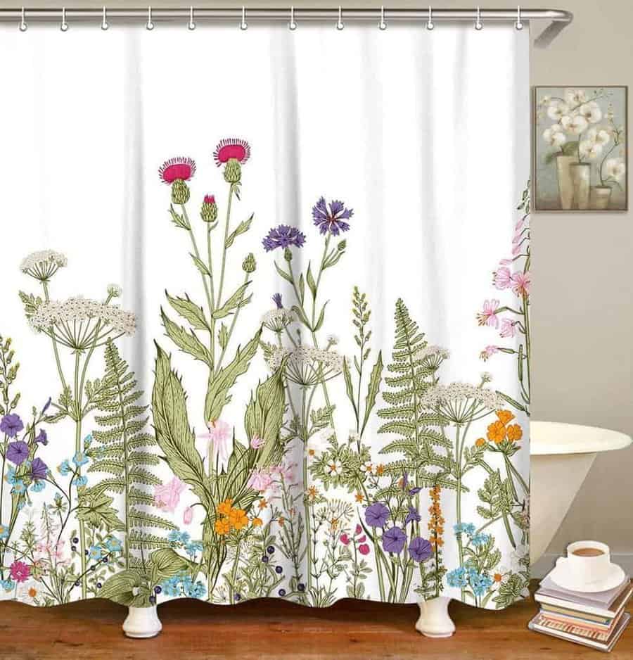 Floral shower curtain