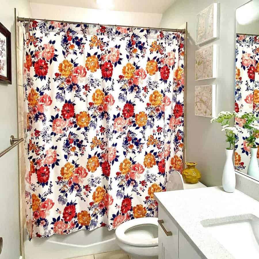 Floral shower curtain