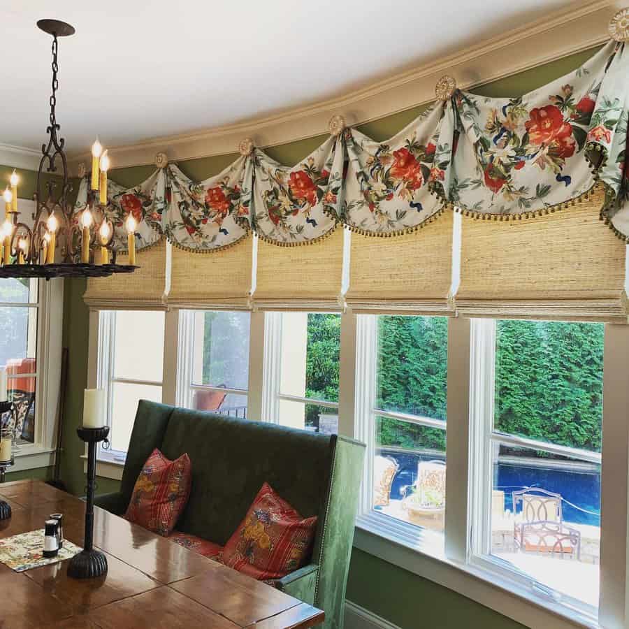 Layered valance curtain