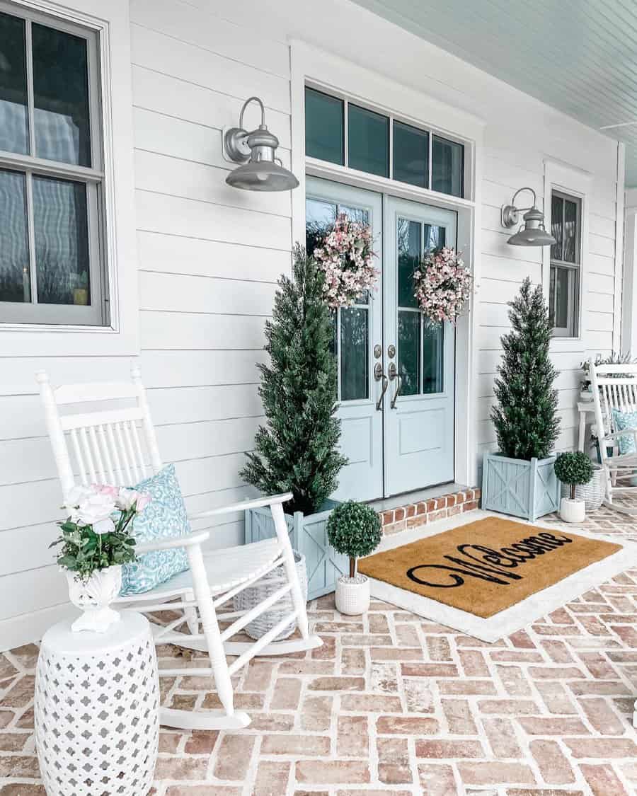 porch with flowers