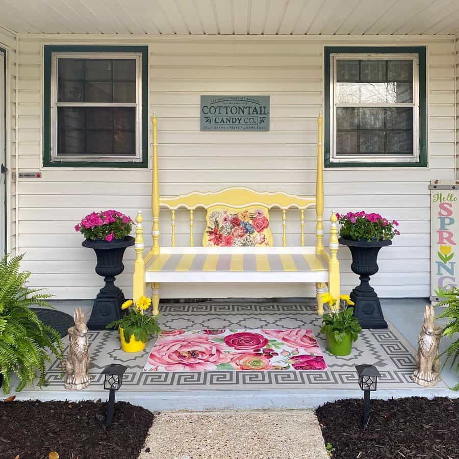 porch with flowers