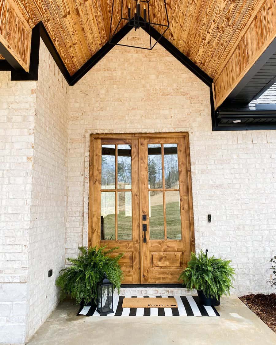 Front porch door with decor