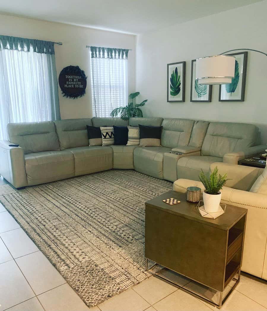 Modern living room with area rug