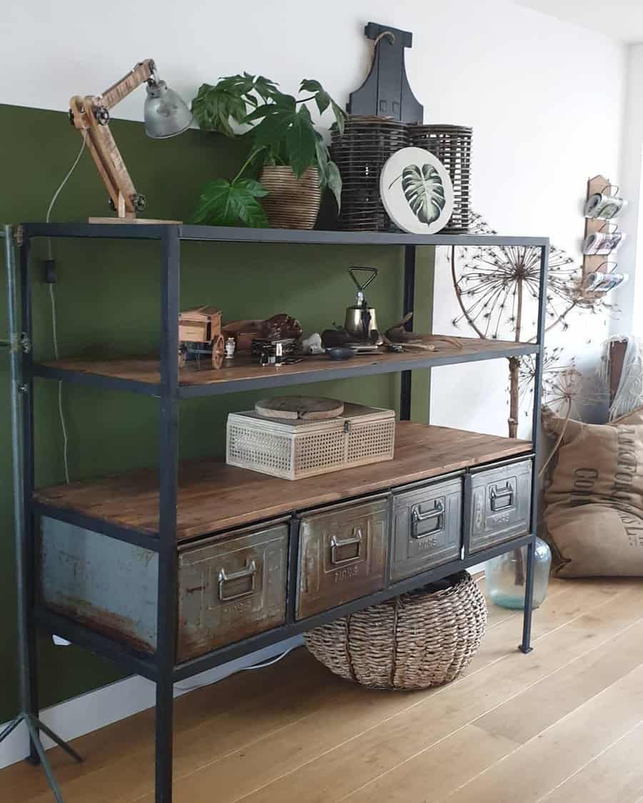 Repurposed metal shelving