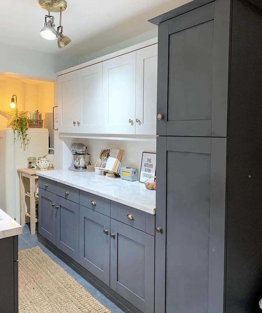 White and grey cabinets