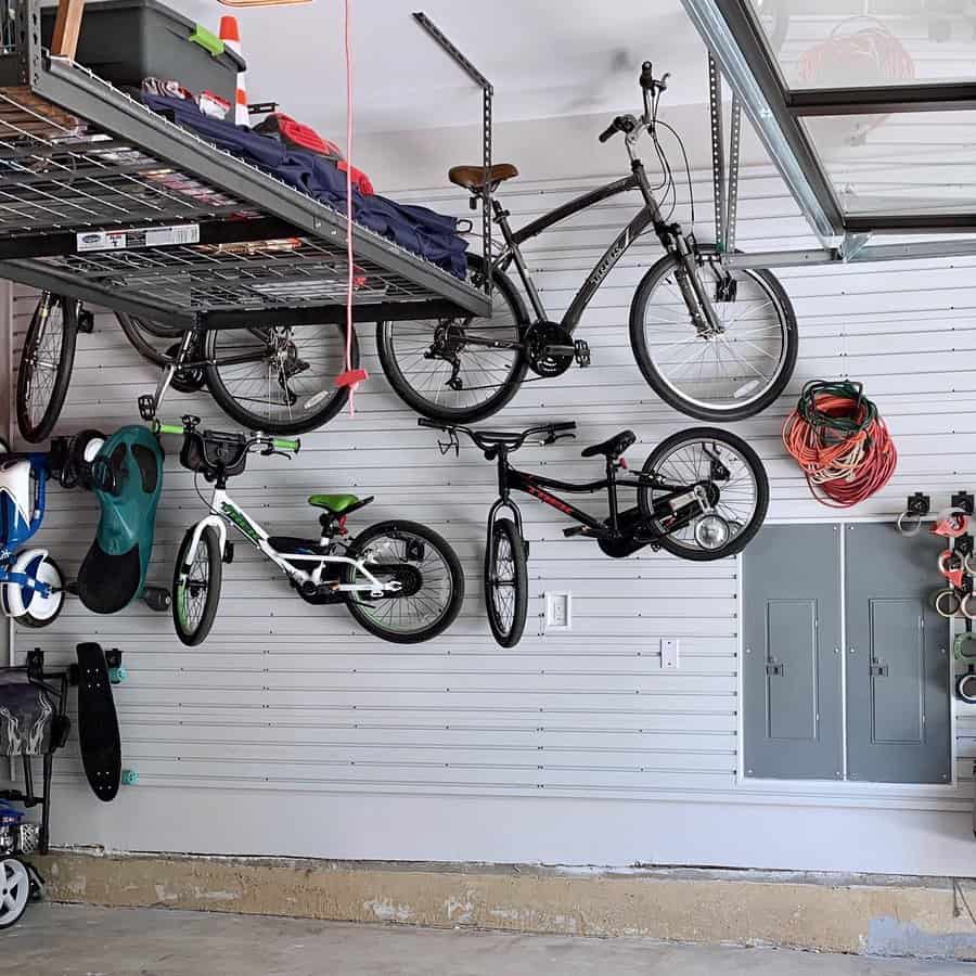 Wall mounted metal bike rack