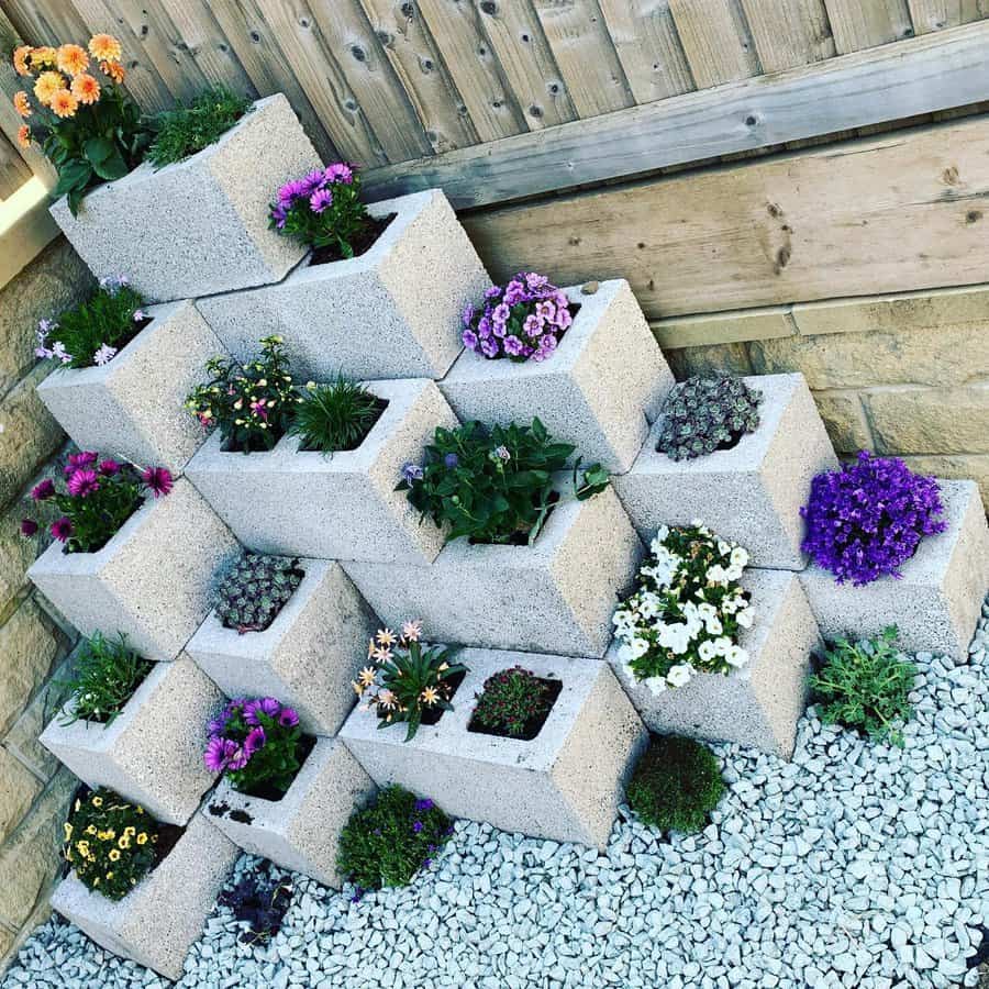 Cinder block raised garden bed