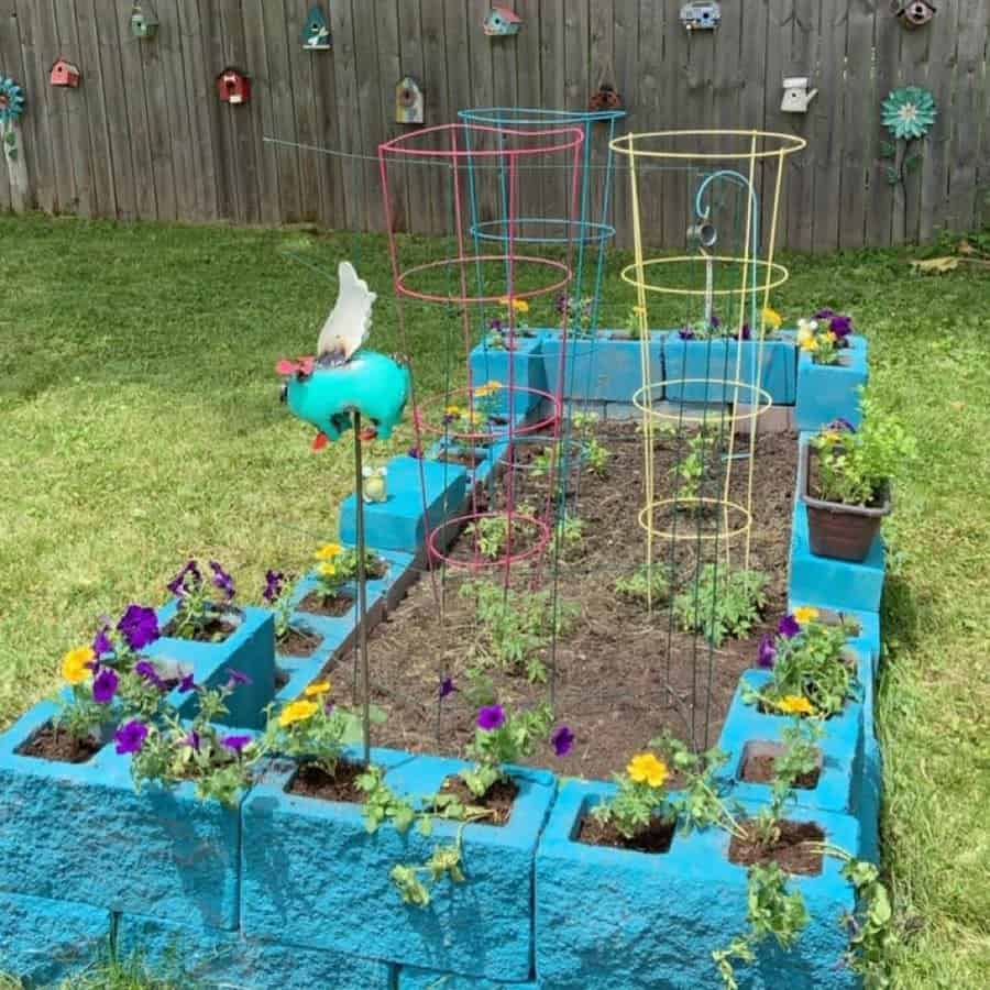 Cinder block raised garden bed