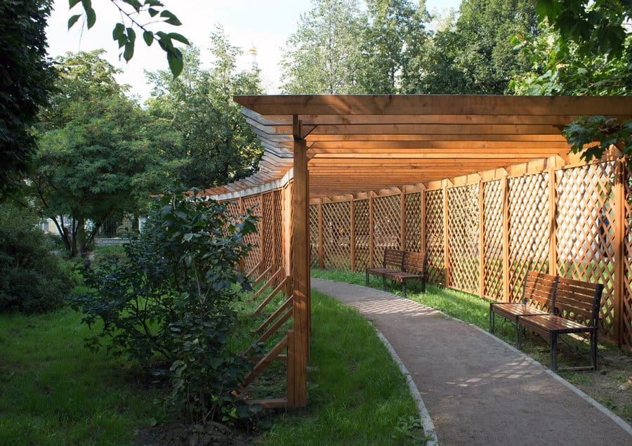 Pergola with vertical garden