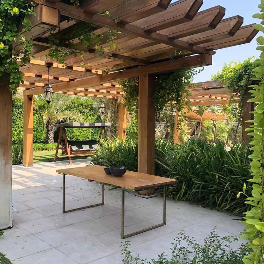 Pergola with vertical garden