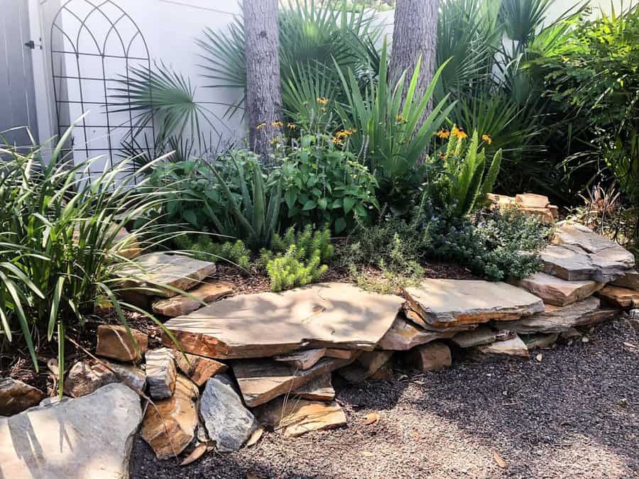 Backyard rock garden