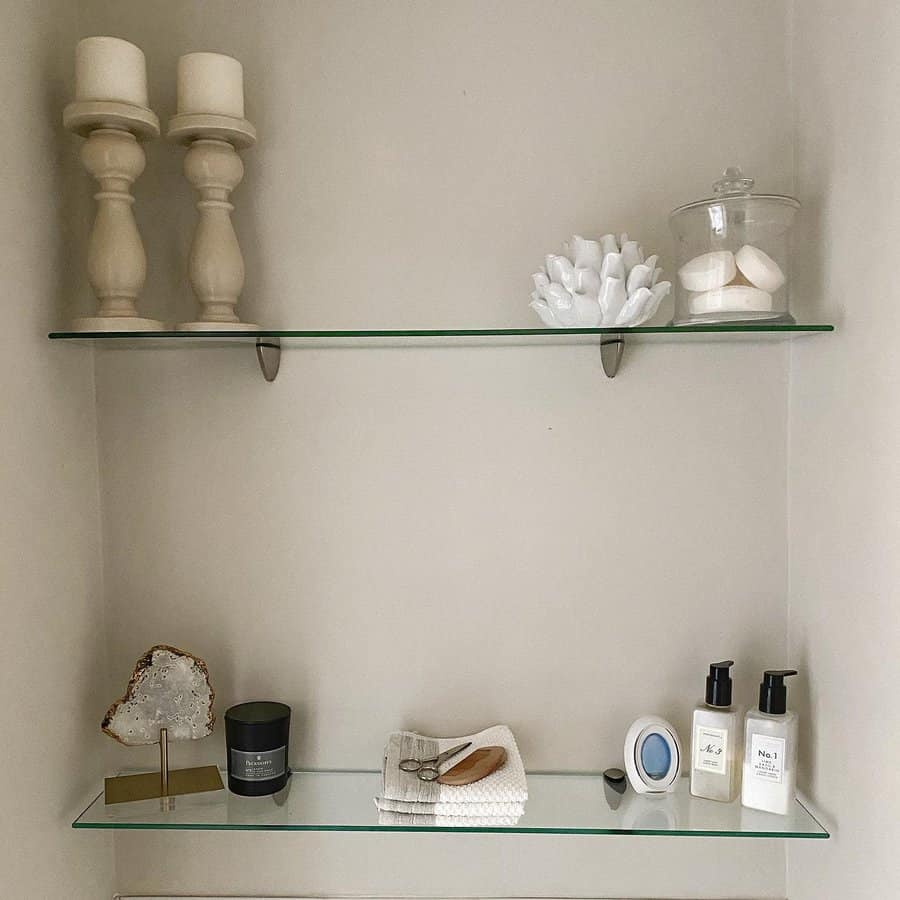 Glass bathrooms shelves
