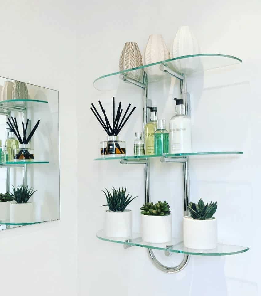 Glass bathrooms shelves
