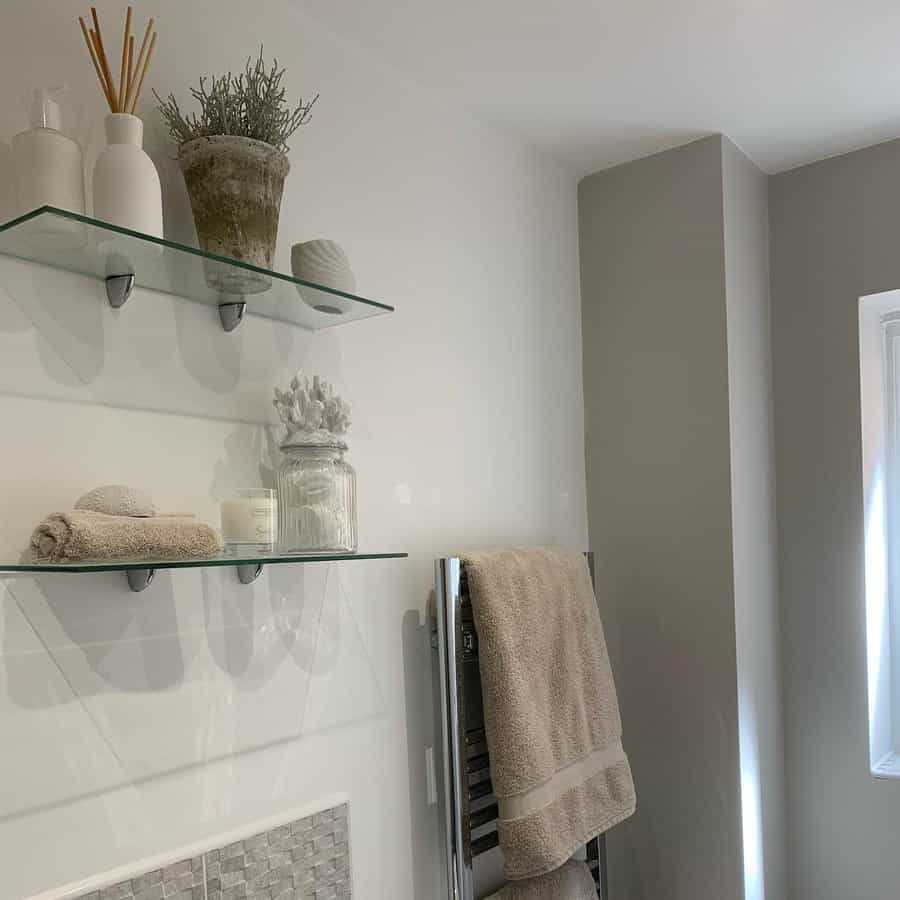 Glass bathrooms shelves
