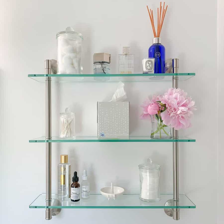 Glass bathrooms shelves
