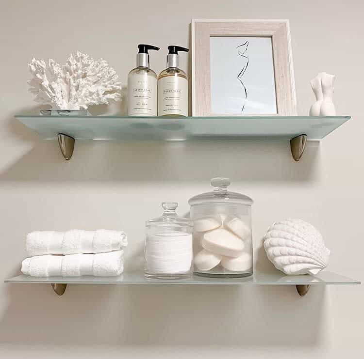 Glass bathrooms shelves
