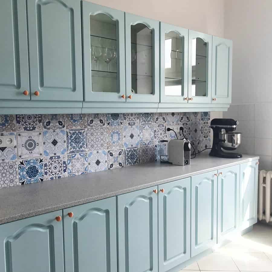 Light blue cabinetry 