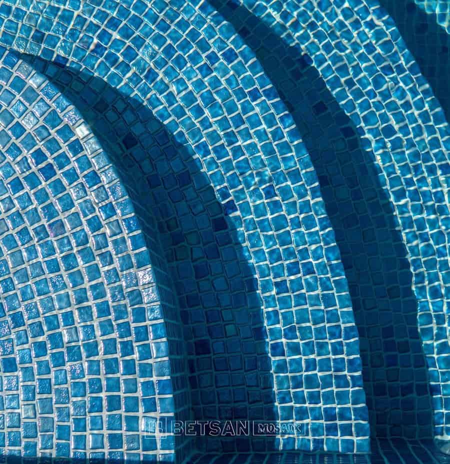 Mosaic blue tiles