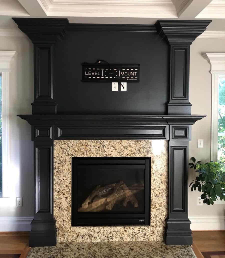 Granite fireplace surround