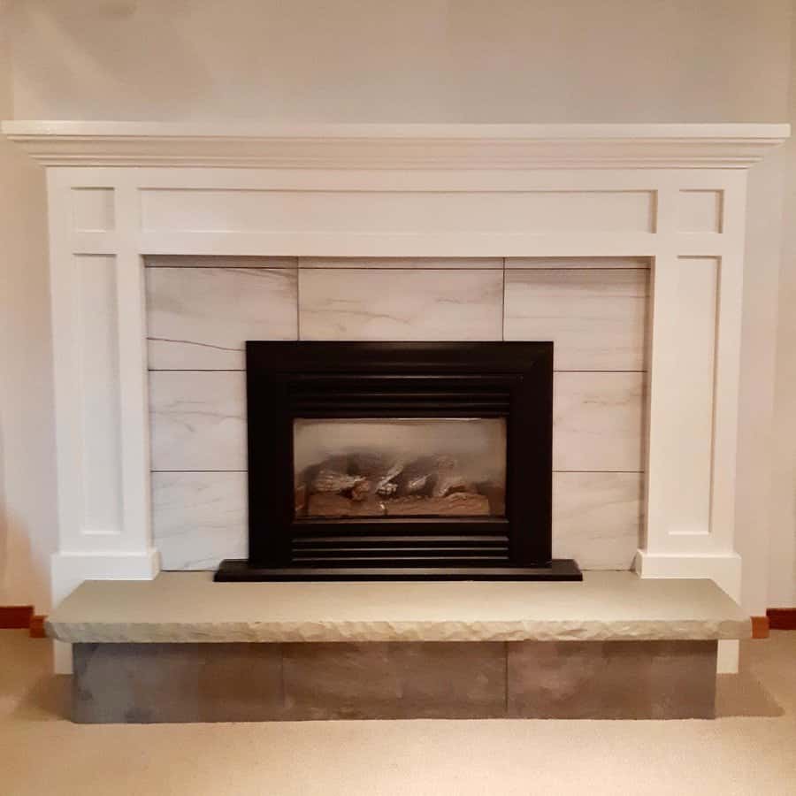 Granite fireplace surround