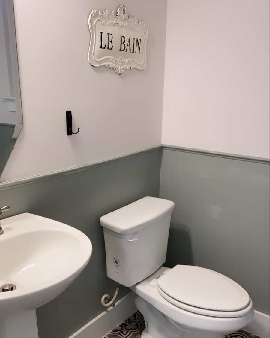 Half Bathroom With Half Paint