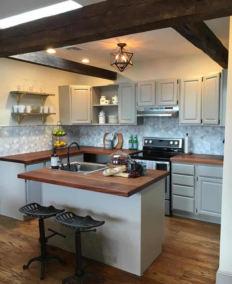 Gray kitchen cabinet