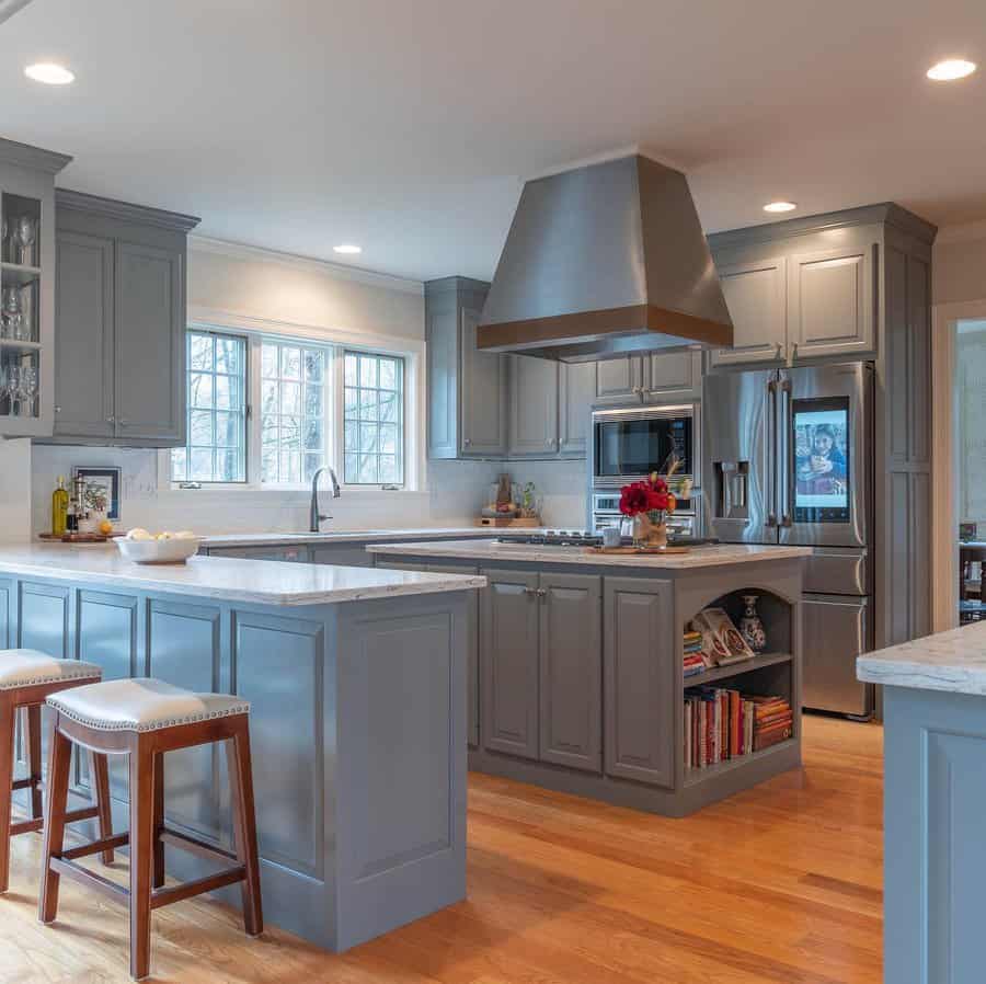 Gray kitchen cabinet