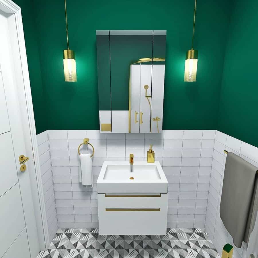green bathroom paint