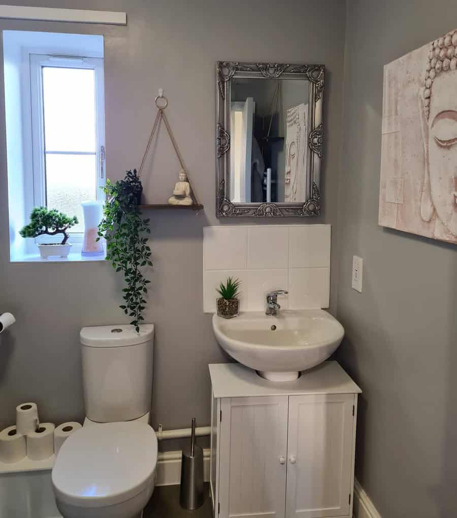 Gray bathroom walls