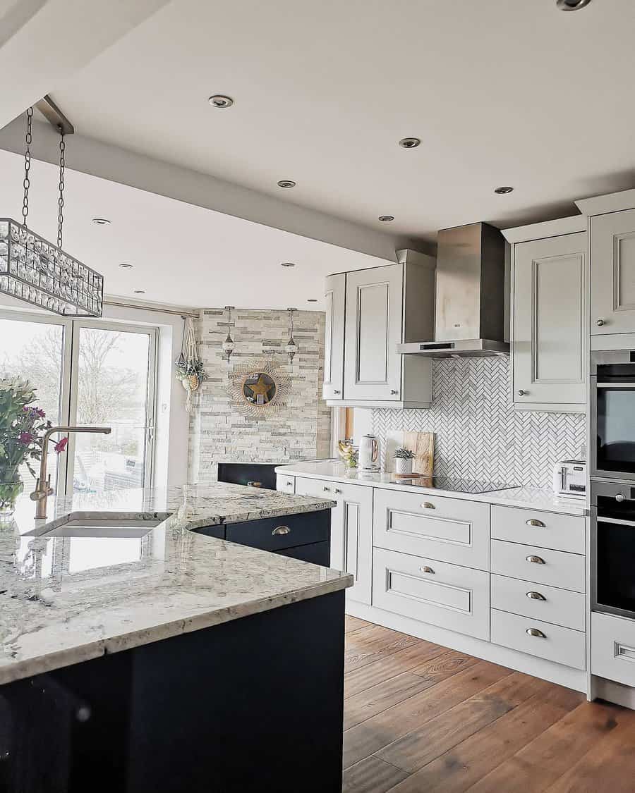 Light gray kitchen cabinet