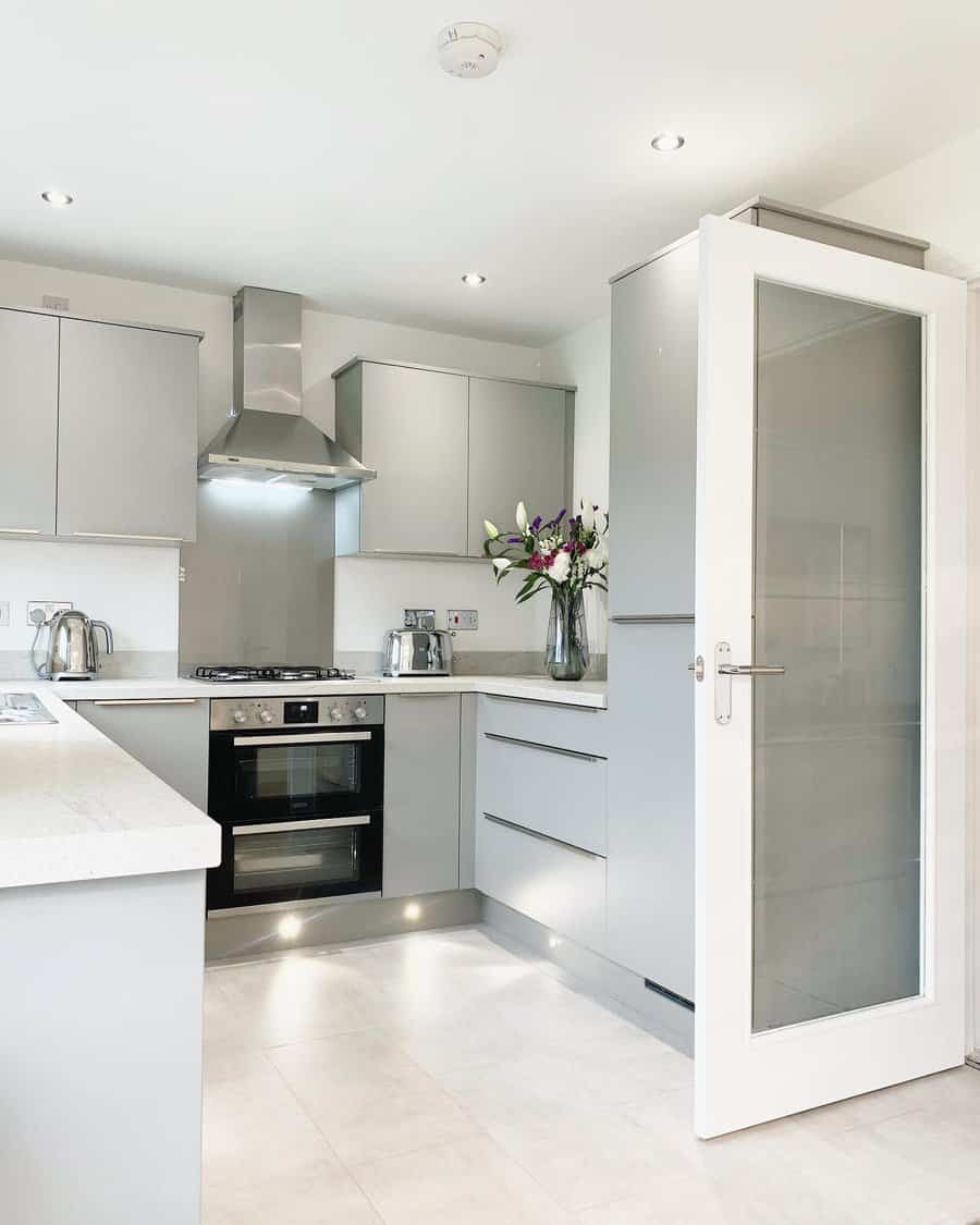 pearl white kitchen cabinet