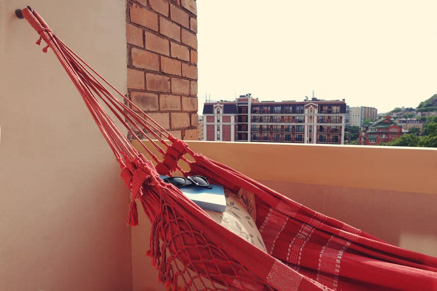 Balcony hanging hammock