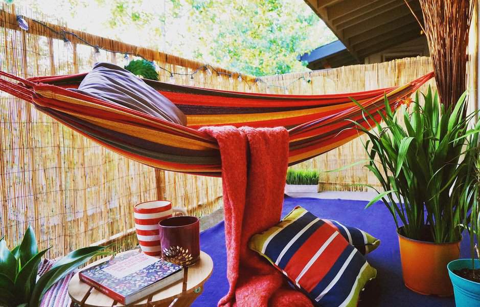 Balcony hanging hammock