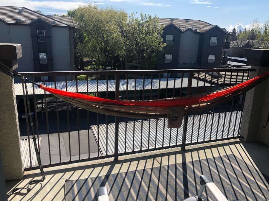 Balcony hanging hammock