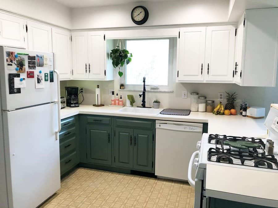 Grey and white cabinets