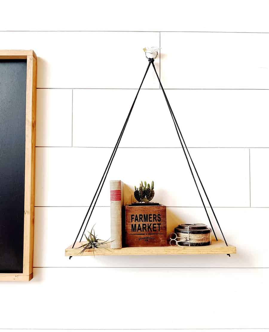 Macrame wall hanging shelf