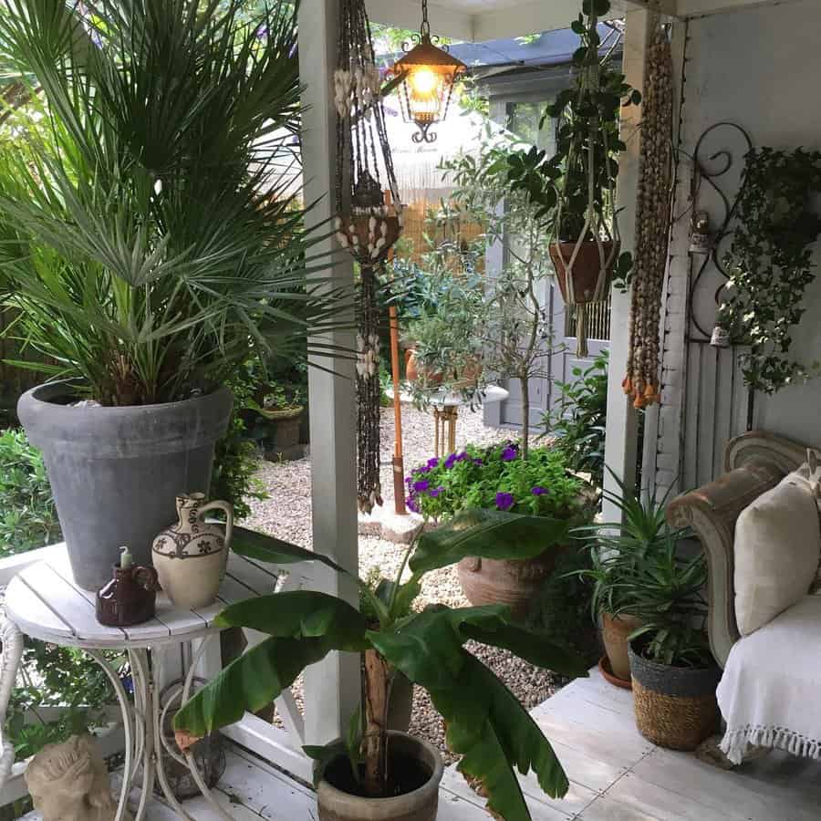 patio with plants