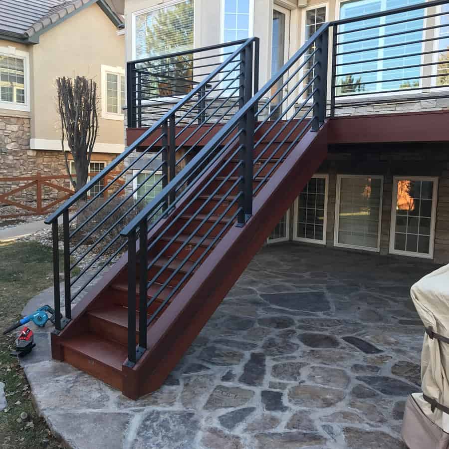 Horizontal metal black railing