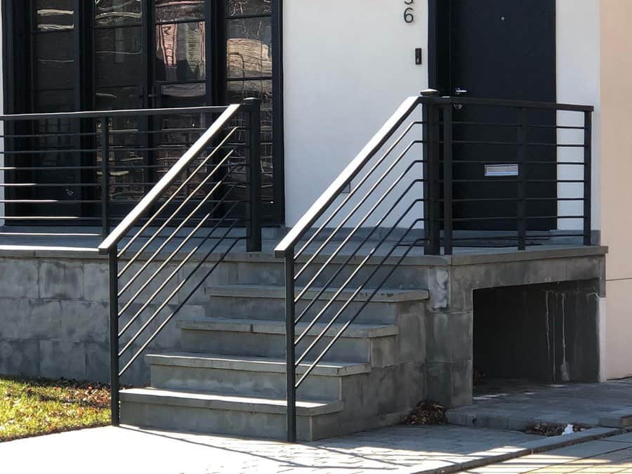 Horizontal metal black railing