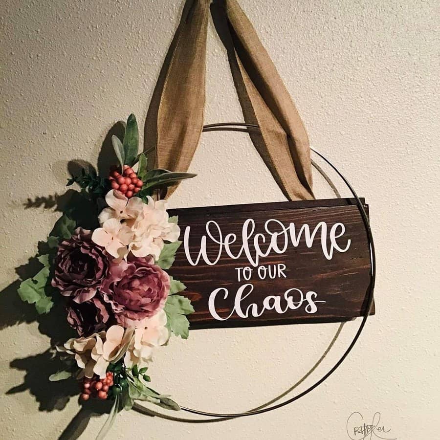 Entryway greeting sign inspiration