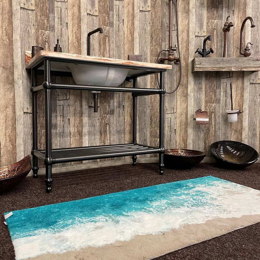 Industrial Rustic Bathroom waterfall official