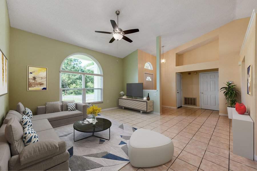 open-plan interior